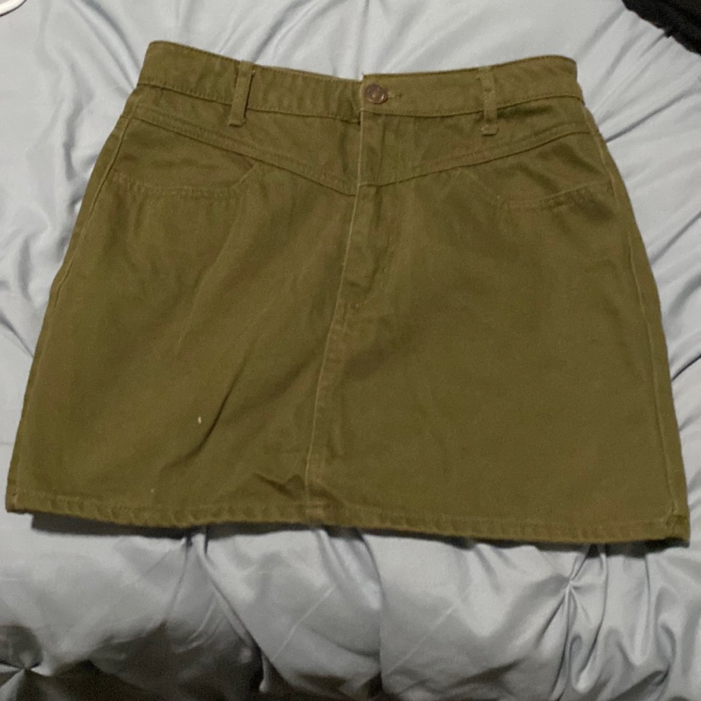 Olive Green Denim Skirt- Forever 21 Los Angeles